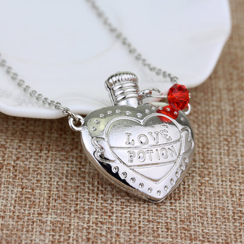 Collier fantaisie Amour Poison Pilule Bouteille Pendentif Cadeau Saint Valentin