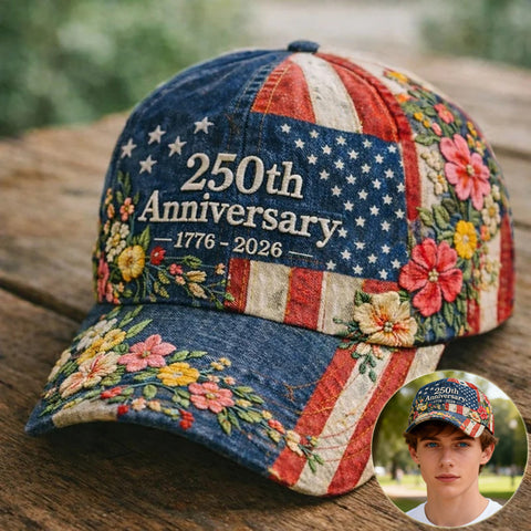 Buy America's 250th Anniversary Rose 3d Printed Baseball Cap For Daily Travel And Independence Day Celebration online at Fashionner.