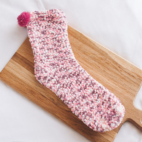 Thickened Fleece-lined Confinement Coral Fleece Sleeping Wear Warm Terry Sleeping Socks - Fashionner