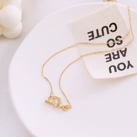Valentines Day Gift New Titanium Steel Necklace Fashion New Love Smart Necklace Female Clavicle Chain Fashion Jewelry Woman - Fashionner