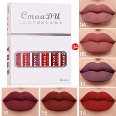 6 Boxes Of Matte Non-stick Cup Waterproof Lipstick Long Lasting Lip Gloss - Fashionner