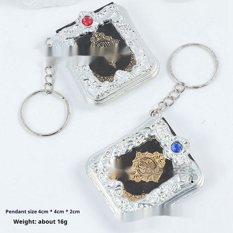 Pendentif porte-clés rétro petit texte Sutra pendentif diamant anglais