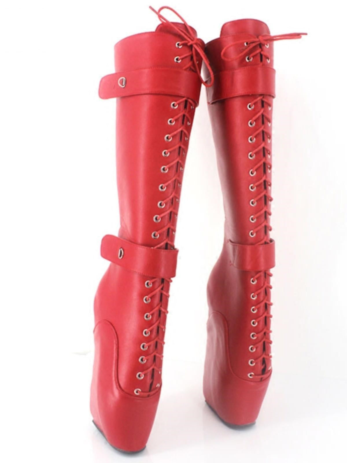 High Heel Plus Size Elastic Slim Fit Tied High Leg Boot - Fashionner