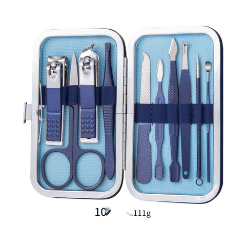Professional Scissors Nail Clippers Set Ear Spoon Dead Skin Pliers Nail Cutting Pliers Pedicure Knife Nail Groove Trimmers - Fashionner