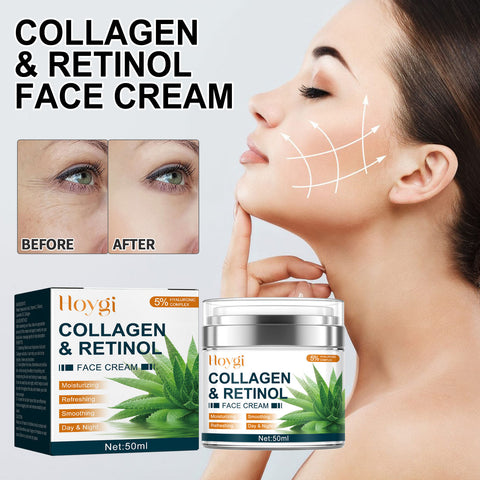 Crème hydratante visage au collagène et au rétinol