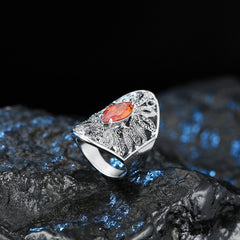 Fashion Diamond Colored Leaf Couple Ring Ring