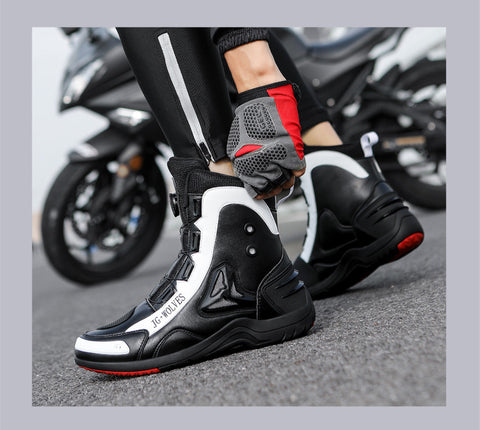 Bottes de moto longues, de montagne, de route, anti-dérapantes, de protection, tout-terrain, légères, pour les trajets quotidiens.