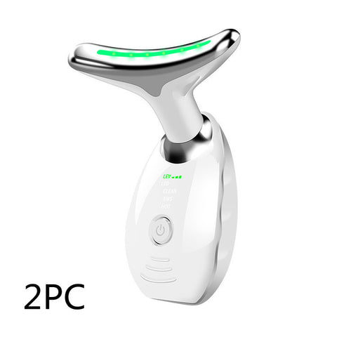 Appareil de Beauté Cou et Visage - Thérapie Photonique LED Colorée, Raffermit la Peau, Réduit le Double Menton, Anti-Rides, Masseur Liftant