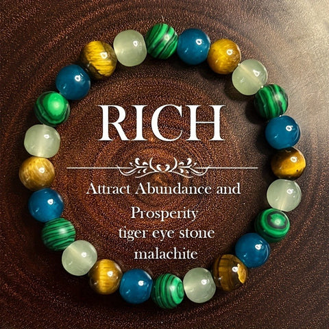 Bracelet Malachite Œil de Tigre Hommes et Femmes