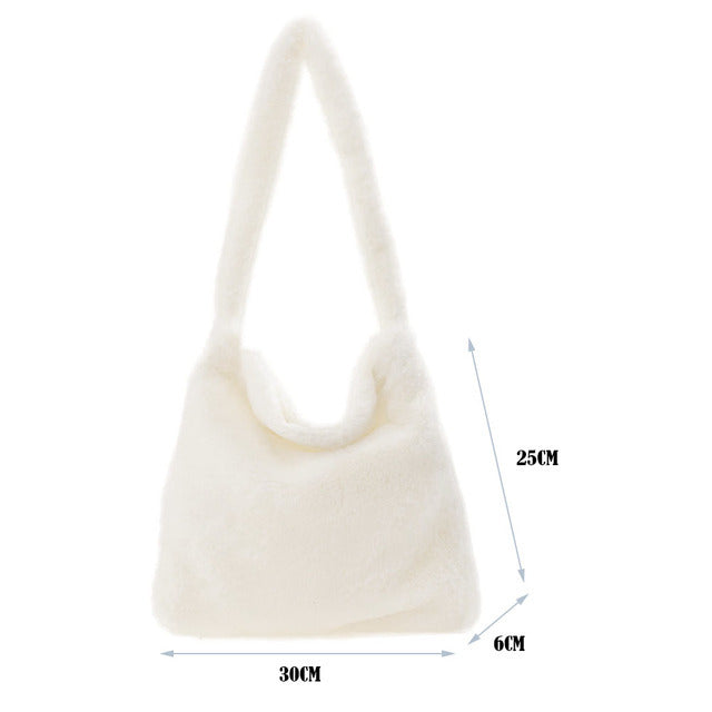 Portable Plush Handbag For Women - Fashionner