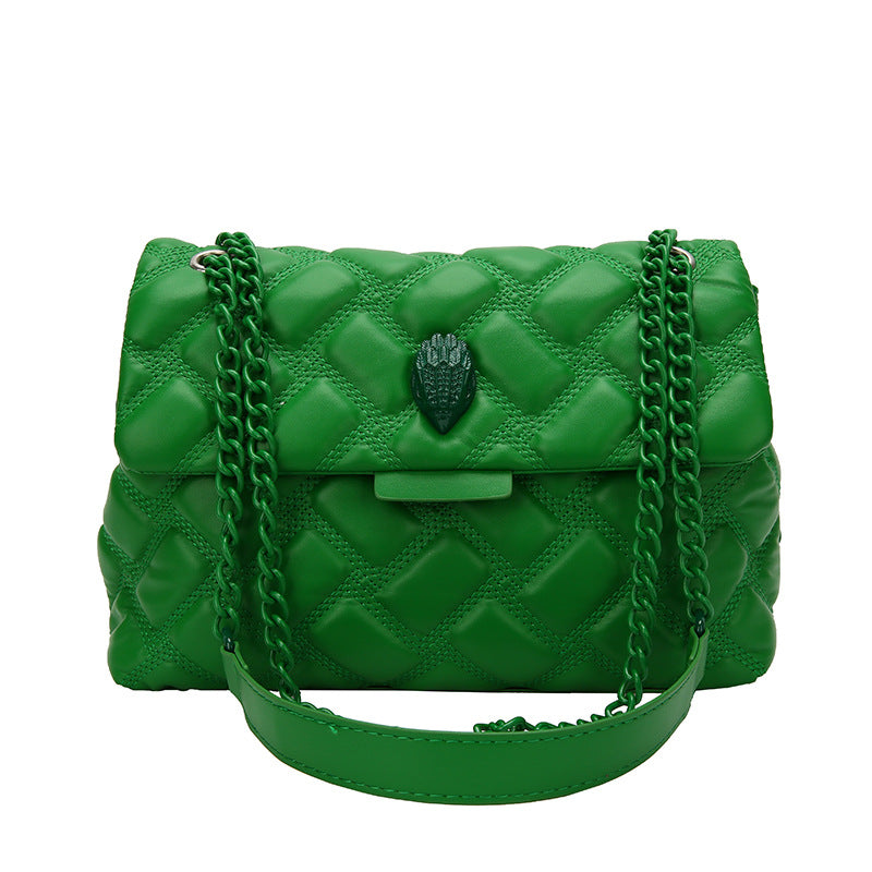 Plaid Embossed Chain Personality Shoulder Bag - Fashionner