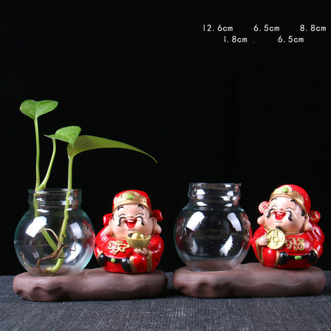 Vase hydroponique décoratif Lucky Jinbao