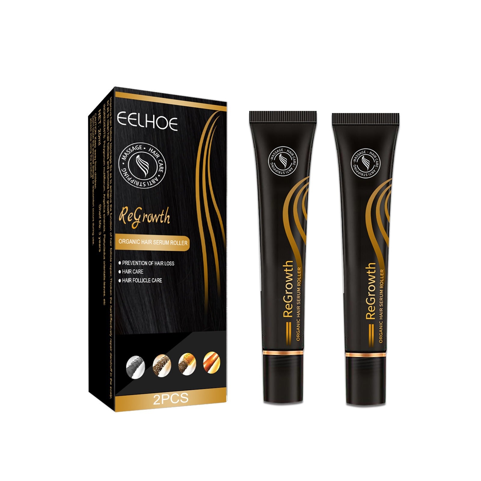 EELHOE Ball Bearing Dense Hair Essential Oil Thick Sparse Hair Bead Massage Scalp Care Fluid To Prevent The Loss Of Essential Oil - Fashionner