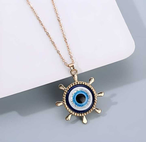 Collier ras de cou œil grec occidental en argent pour femmes et filles