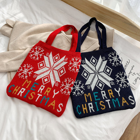 Hand-held knitted wool handbags - Fashionner