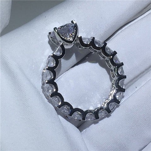 Choucong Bague de promesse design unique 1 carat AAAAA Zircon Cz Argent sterling 925 Bagues de fiançailles et de mariage pour femmes hommes Bijoux