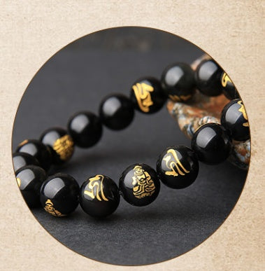 Bracelet en Obsidienne Naturelle Bracelet Vent Ethnique Bracelet Couple