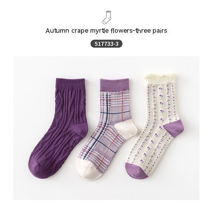 Cartoon Mid Tube Trendy Cotton Women's Socks - Fashionner