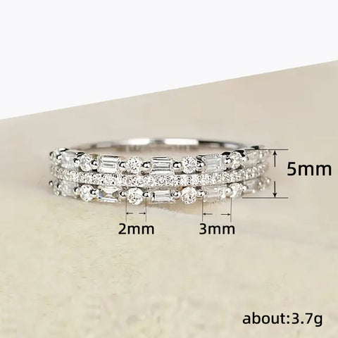 Bague multicouche trois couches fines lignes circulaires pour femmes, anneaux couvrant tout le doigt, cadeaux de bijoux