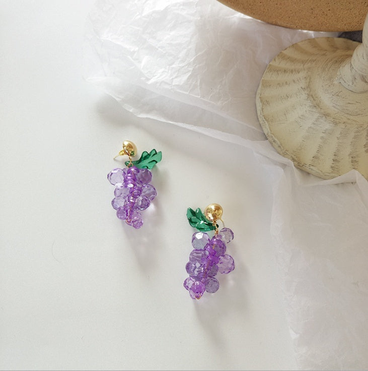 Grape earrings fruit earrings