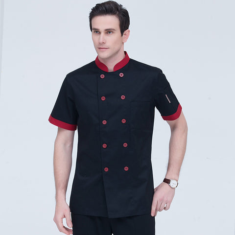 Pure White Double Breasted Chef's Work Clothes Long Sleeved Clothes