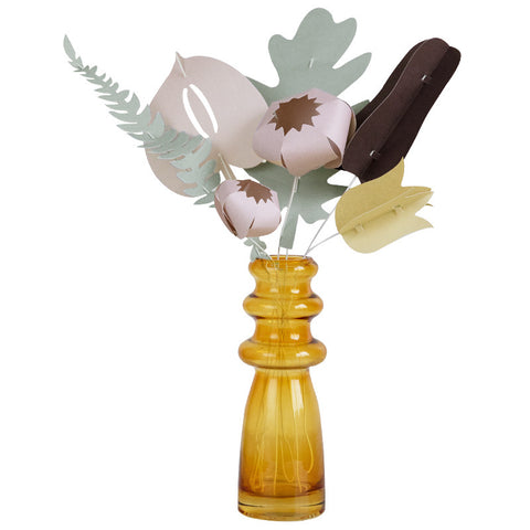 Vase en Verre Transparent avec Fleurs Séchées et Décoration Hydroponique