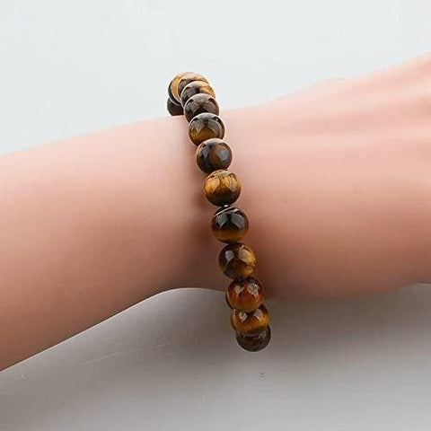 Bracelet de guérison en œil de tigre jaune