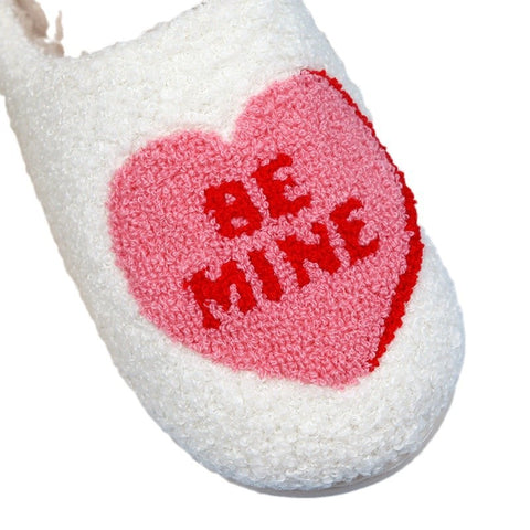 Pantoufles en coton "Cœur d'amour" de la Saint-Valentin, pour femme, printemps-automne, pantoufles d'intérieur pour homme, en coton antidérapantes, douces et chaudes, chaussures de maison, couple, pantoufles simples en peluche.
