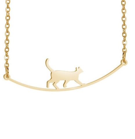 Fashion Jewelry Cute Climbing Cat Pendant Necklace Niche - Fashionner