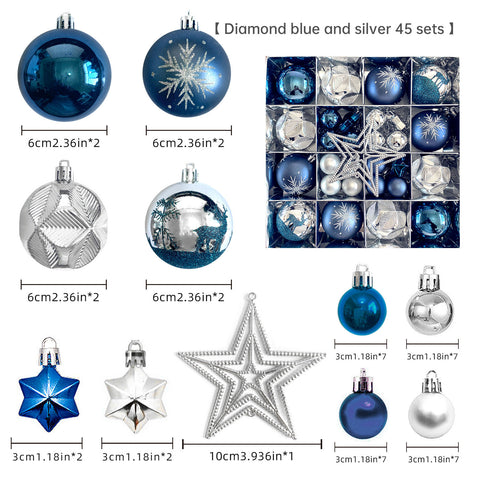 Décoration de Noël 6cm boule électrolytique boule en plastique boule peinte de forme spéciale cadeau de boule de Noël pendentif de sapin de Noël