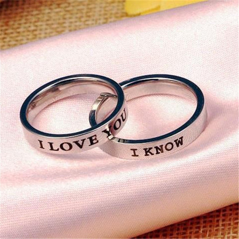 Bague de couple simple en acier de titane de niche pour couples