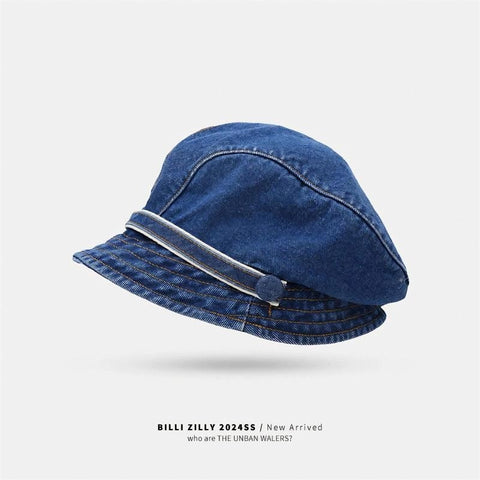 Chapeau de pêcheur en jean pour femme, bob béret à bord court