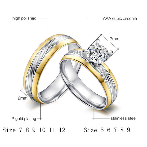 Bague de couple décorative