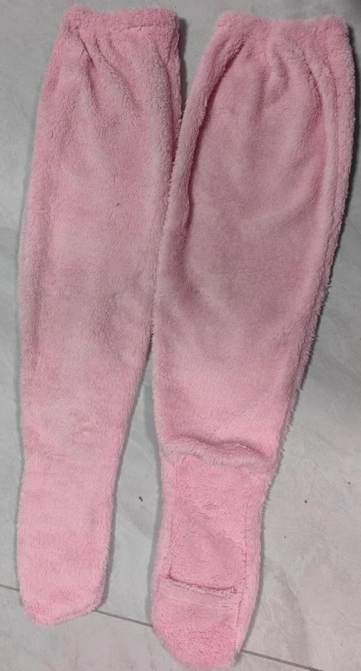 Indoor Plush Warmth Long Socks Cute Fuzzy Socks Over Knee Winter Leg Warmers Plush Sock Slippers Cozy Stocking - Fashionner