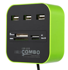 USB HUB Combo All In One USB 2.0 Micro SD High Speed Card Reader 3 Ports Adapter Connector For Tablet PC Computer Laptop - Fashionner