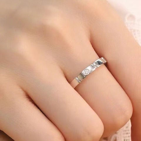 Bague de couple en argent sterling Bagues de couple Bague de mariage Cadeau de Saint-Valentin