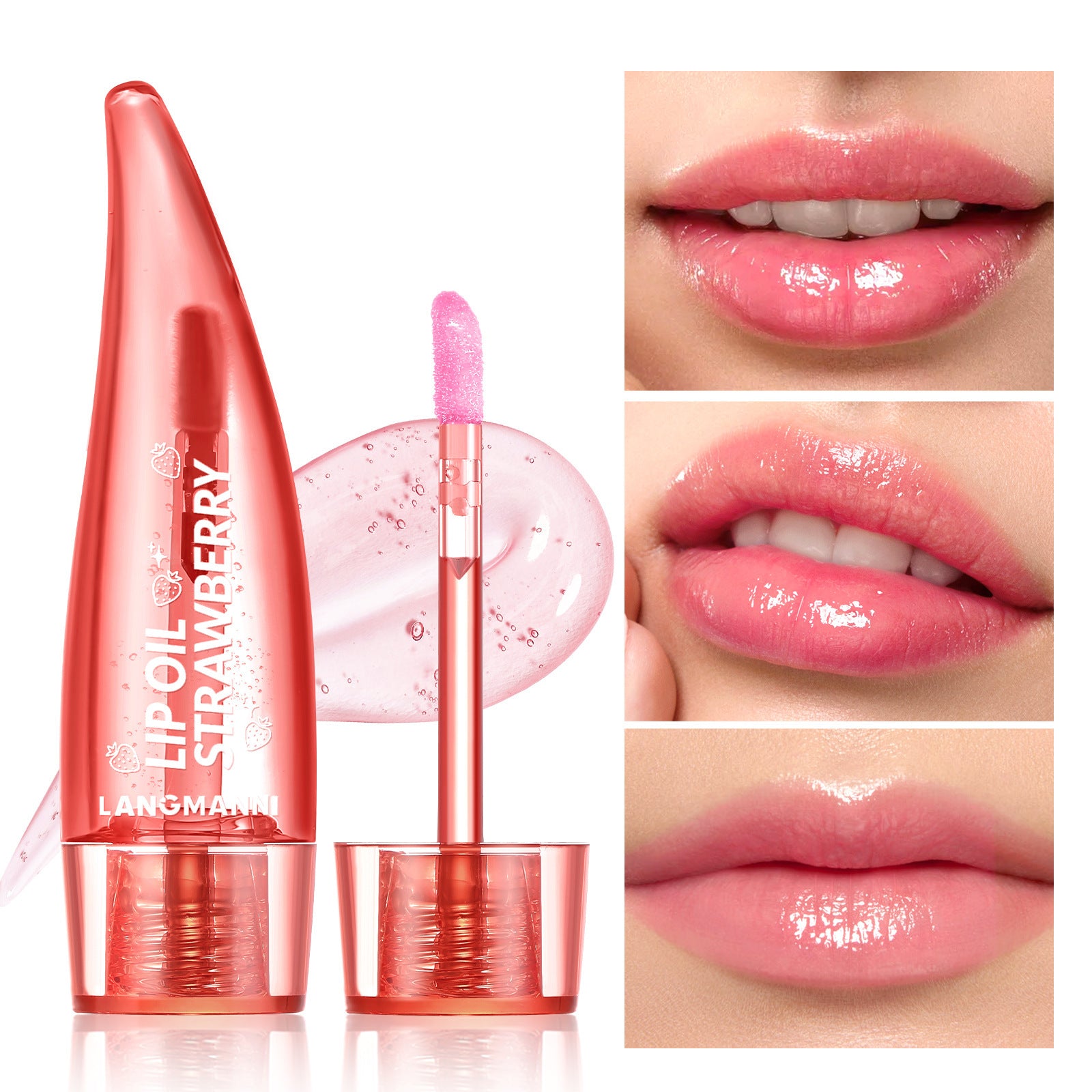 Strawberry Flavor Aloe Lip Gloss Nourishing Moisturizing