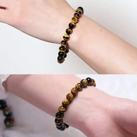 Bracelet de guérison en œil de tigre jaune