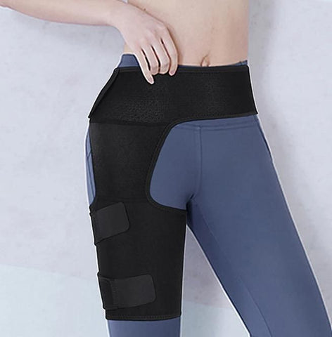 Attelle de compression pour la hanche pour blessures aux ischio-jambiers, entorses, nerf sciatique, fitness, course à pied et yoga