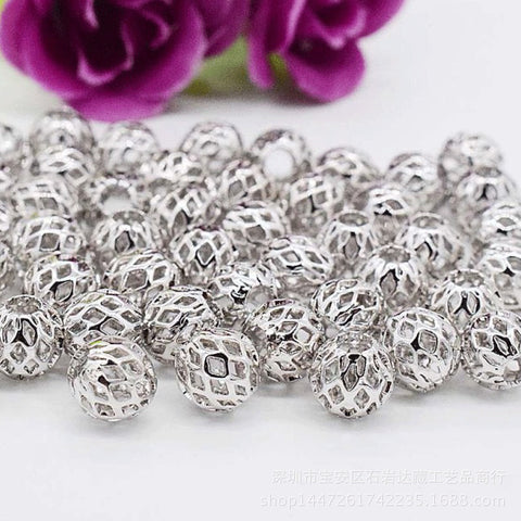 Bille d'air dorée ne se décolore pas Perles lâches Perles séparées pour porter des perles Perles de transfert Perles d'or creuses Couleur durable