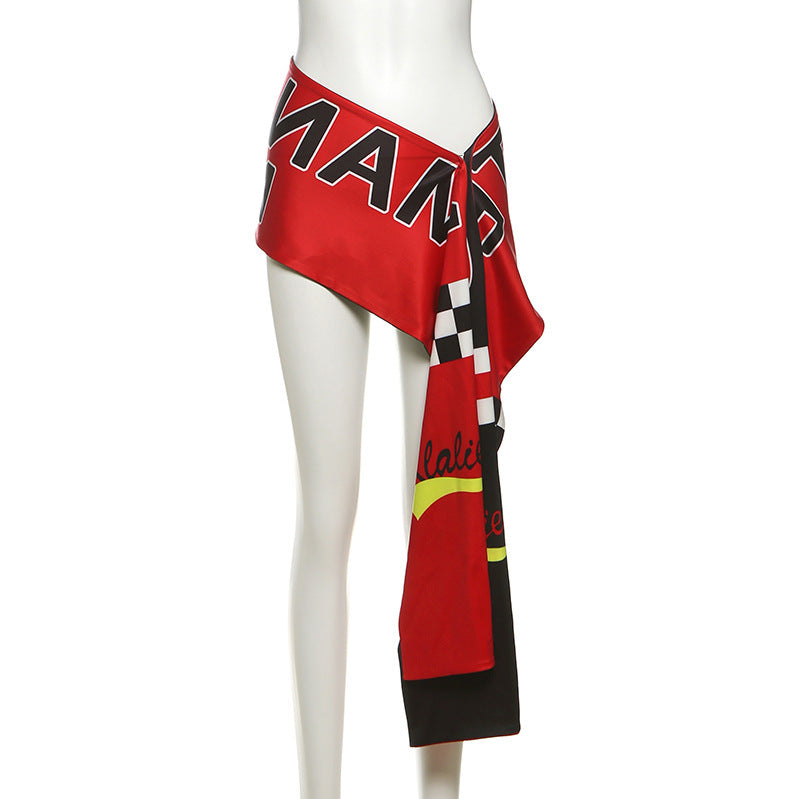 Buy Womens Fashion Edgy Letter-printed Asymmetrical Waist Cincher online at Fashionner.