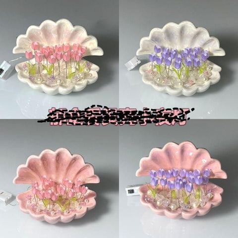 Veilleuse Tulipe Lampe Fleur Lumière Coquille