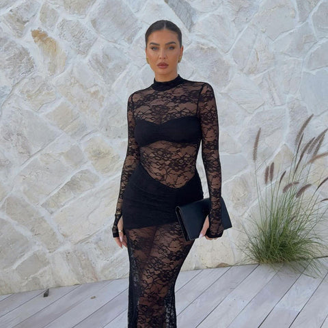 New Fashion Round Neck Stitching Tight Dress Women