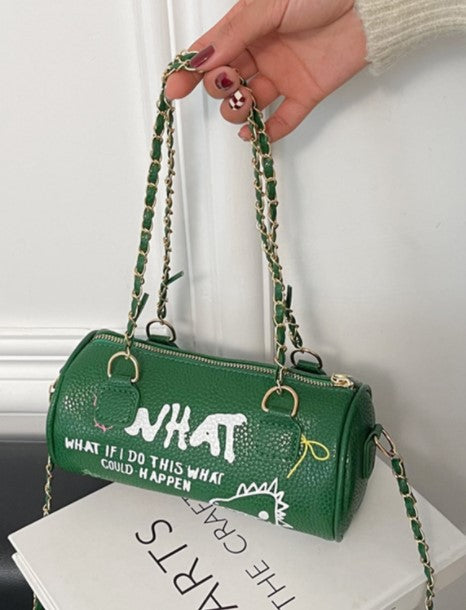 Small Handbags Women's Bag Cylinder Graffiti Shoulder - Fashionner