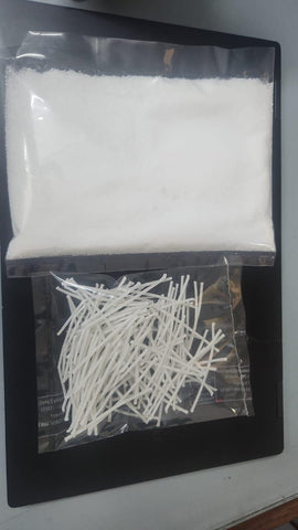 Cire de soja en perles pour bougies personnalisées 200 grammes + 50 mèches