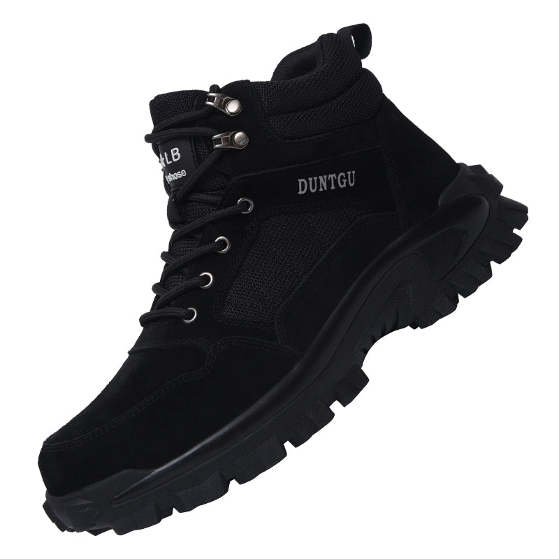 Safety Shoes Anti-Smashing Anti-Piercing Steel Toed Men's Shoes Wear-Resistant Anti Skid Boots Plus Velvet Work Shoes - Fashionner