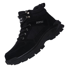 Safety Shoes Anti-Smashing Anti-Piercing Steel Toed Men's Shoes Wear-Resistant Anti Skid Boots Plus Velvet Work Shoes - Fashionner