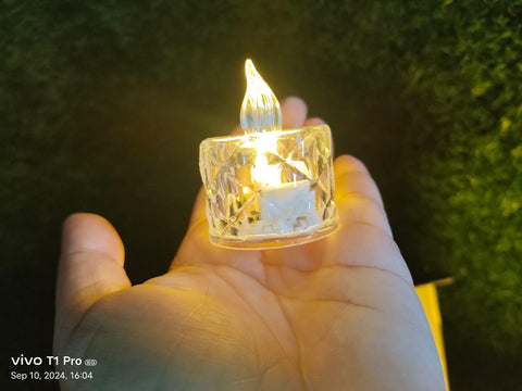 Bougies décoratives en cristal sans flamme ni fumée (4 pièces)