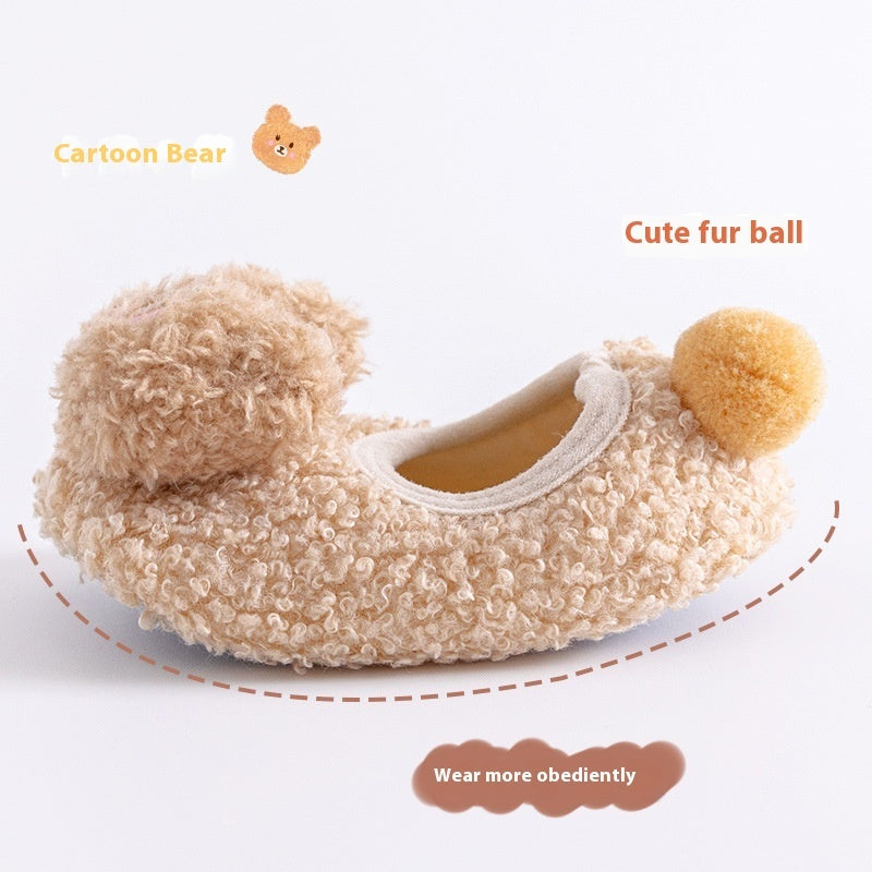 Thickening Fleece-lined Baby Low-top Ankle Non-slip Floor Socks