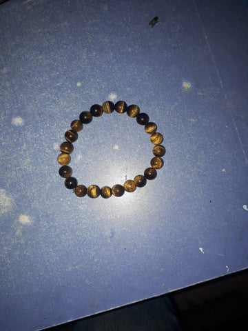 Bracelet de guérison en œil de tigre jaune
